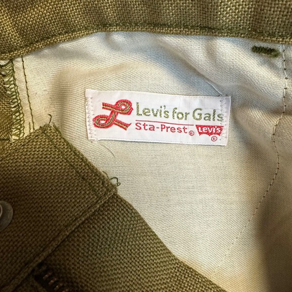 Vtg‎ Levi’s for Gals Sta-Prest Big E Avocado Green Pants Jeans 27" Waist NOS - Picture 6 of 11